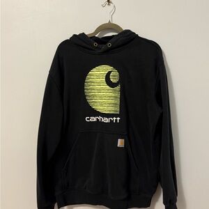 Carhartt Black Hoodie with Yellow Logo